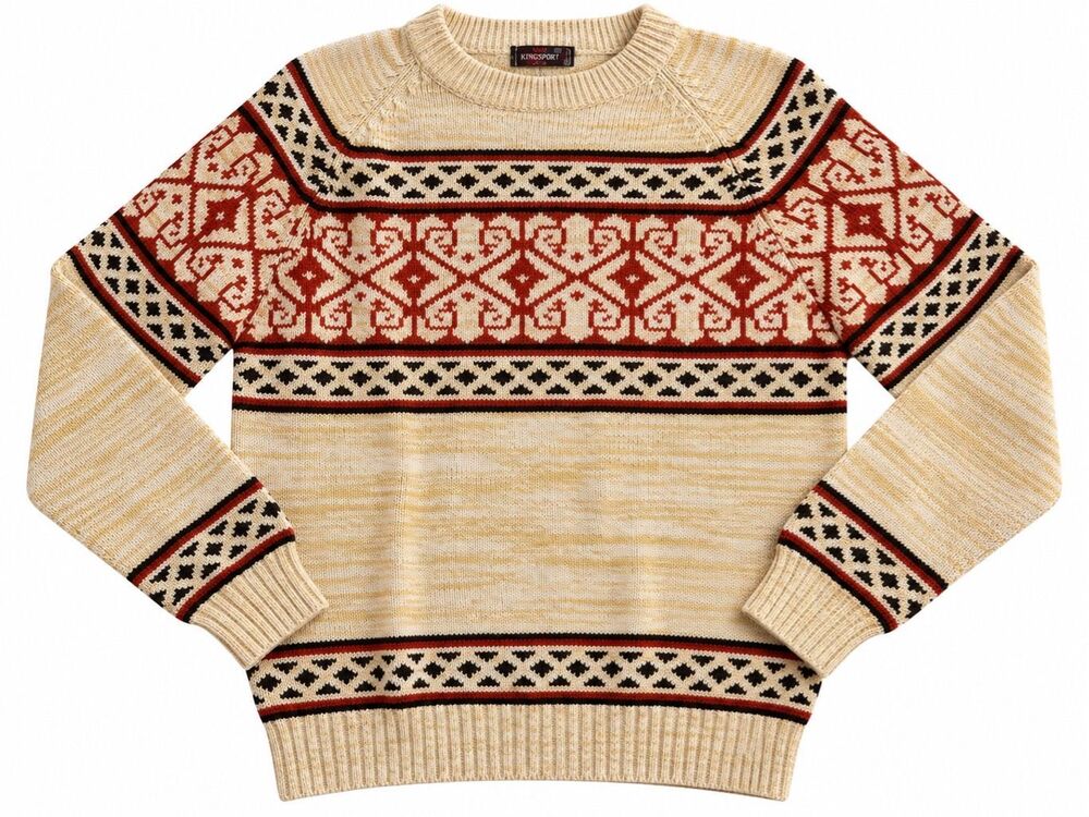 Kingsport Vintage Fair Isle Crewneck Sweater Men’s Size Small 34-36